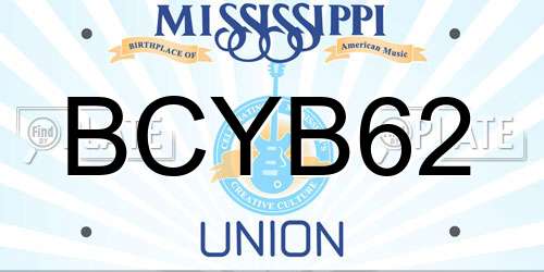 BCYB62 Mississippi License Plate