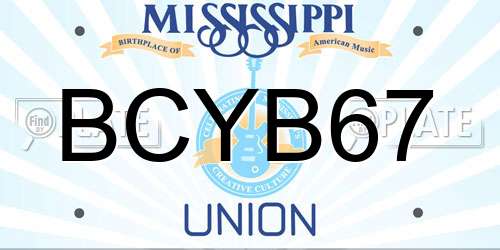 BCYB67 Mississippi License Plate