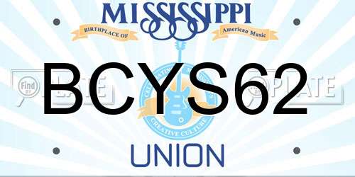 BCYS62 Mississippi License Plate