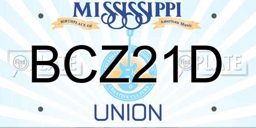 BCZ21D Mississippi License Plate