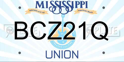 BCZ21Q Mississippi License Plate