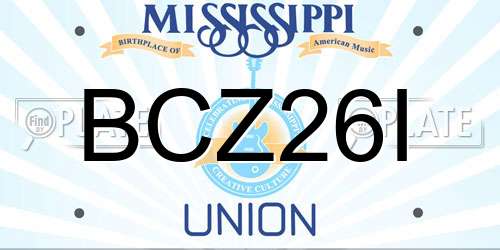 BCZ26I Mississippi License Plate