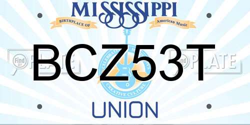 BCZ53T Mississippi License Plate