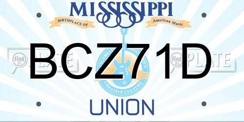 BCZ71D Mississippi License Plate