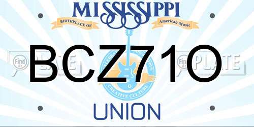 BCZ71O Mississippi License Plate