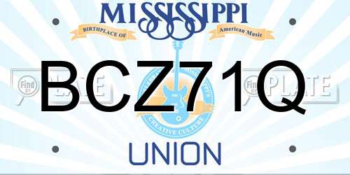 BCZ71Q Mississippi License Plate