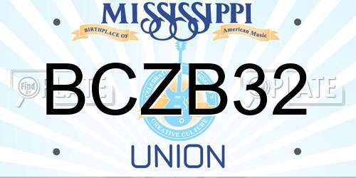 BCZB32 Mississippi License Plate