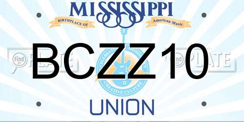 BCZZ10 Mississippi License Plate