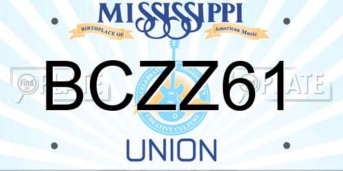 BCZZ61 Mississippi License Plate