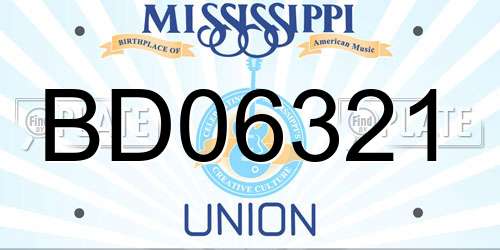 BD06321 Mississippi License Plate