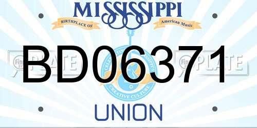 BD06371 Mississippi License Plate