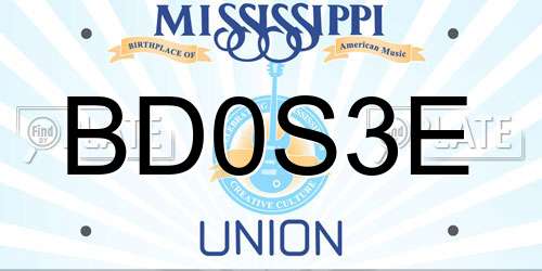 BD0S3E Mississippi License Plate