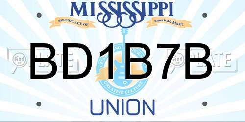 BD1B7B Mississippi License Plate