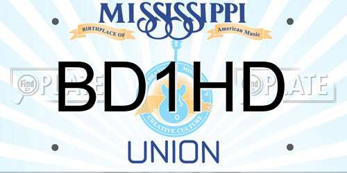 BD1HD Mississippi License Plate