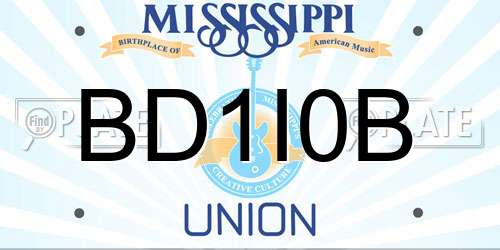 BD1I0B Mississippi License Plate