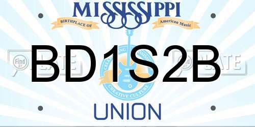 BD1S2B Mississippi License Plate