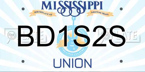 BD1S2S Mississippi License Plate