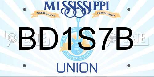 BD1S7B Mississippi License Plate