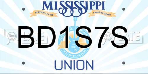 BD1S7S Mississippi License Plate
