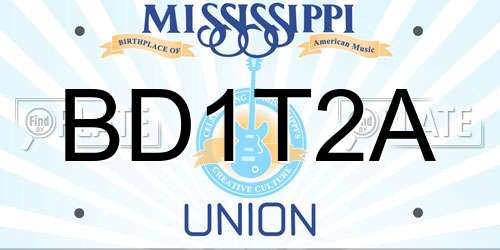 BD1T2A Mississippi License Plate