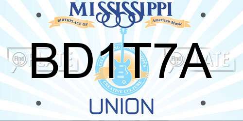 BD1T7A Mississippi License Plate
