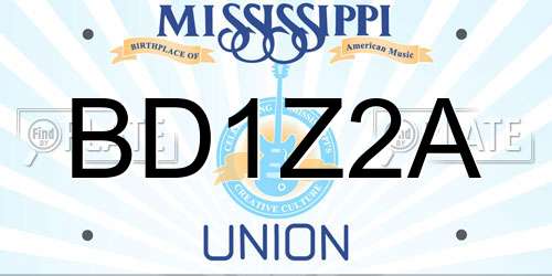 BD1Z2A Mississippi License Plate
