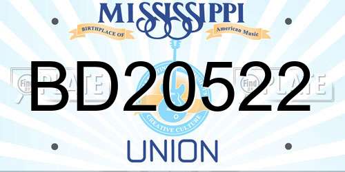 BD20522 Mississippi License Plate