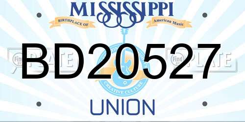 BD20527 Mississippi License Plate