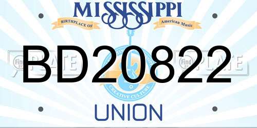 BD20822 Mississippi License Plate