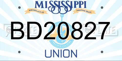 BD20827 Mississippi License Plate