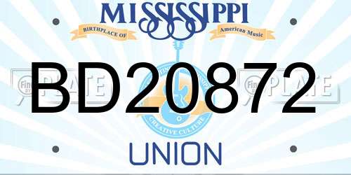 BD20872 Mississippi License Plate