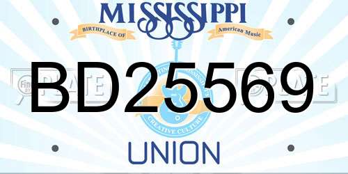 BD25569 Mississippi License Plate