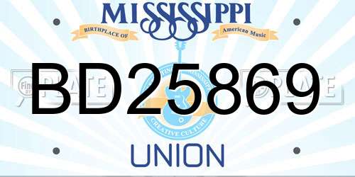BD25869 Mississippi License Plate