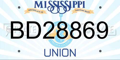BD28869 Mississippi License Plate