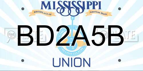 BD2A5B Mississippi License Plate