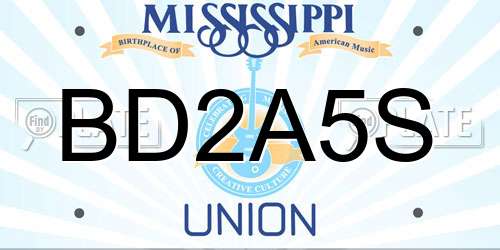 BD2A5S Mississippi License Plate