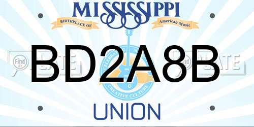 BD2A8B Mississippi License Plate