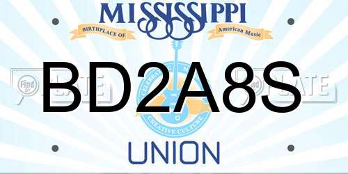 BD2A8S Mississippi License Plate
