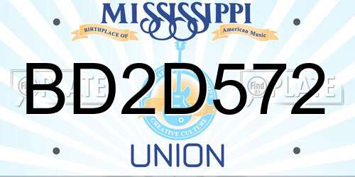 BD2D572 Mississippi License Plate