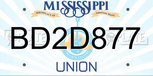 BD2D877 Mississippi License Plate