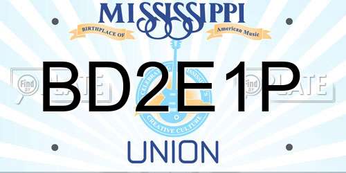 BD2E1P Mississippi License Plate