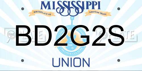 BD2G2S Mississippi License Plate
