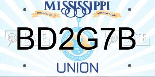 BD2G7B Mississippi License Plate