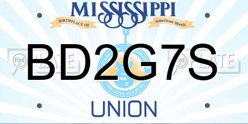 BD2G7S Mississippi License Plate