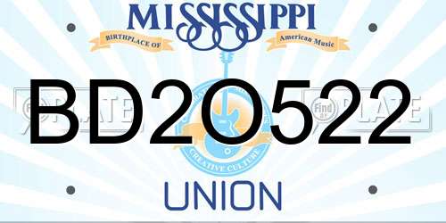 BD2O522 Mississippi License Plate
