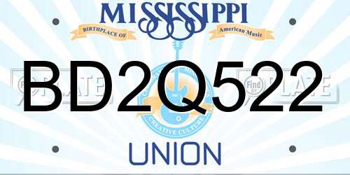 BD2Q522 Mississippi License Plate