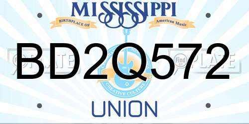 BD2Q572 Mississippi License Plate
