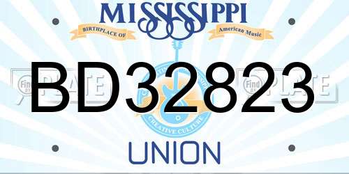 BD32823 Mississippi License Plate
