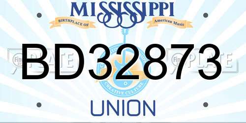 BD32873 Mississippi License Plate