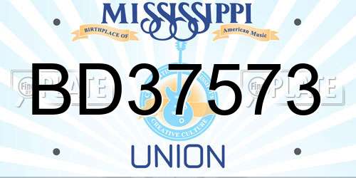 BD37573 Mississippi License Plate